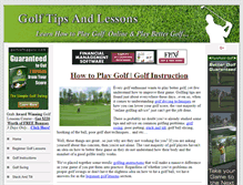 Tablet Screenshot of golftipsandlessons.com